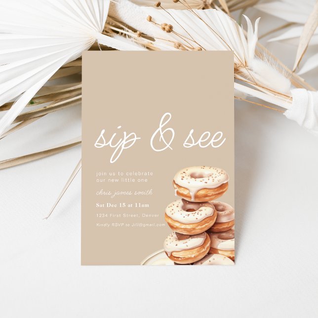 Simple Sip and See Baby Shower Invitation (Creator Uploaded)