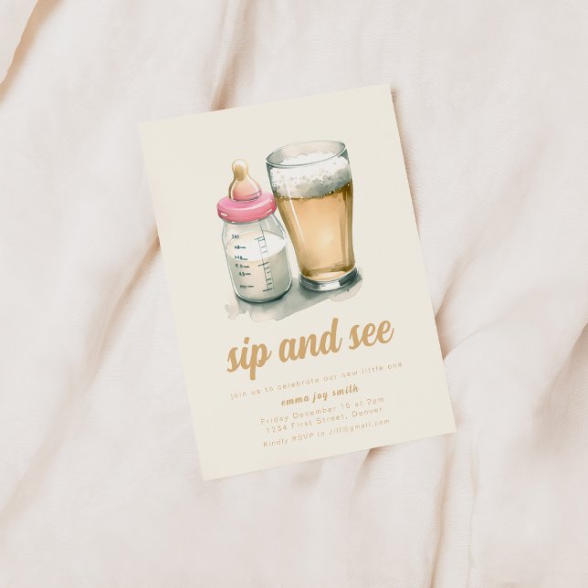 Simple Sip and See Baby Shower Invitation (Creator Uploaded)