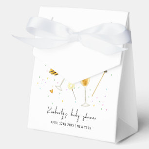 Simple Sip & See Champagne Glass Baby Shower Favor Box
