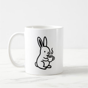 Simple Sitting Bunny Coffee Art Mug