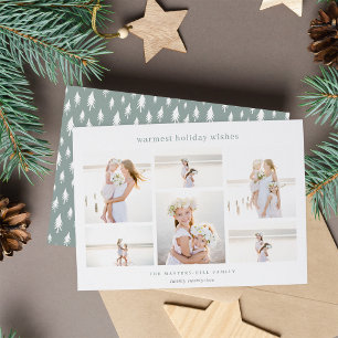 Simple Six   Minimalist Photo Collage Holiday Card