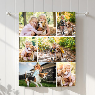 Simple Six-Photo Pet Fleece Blanket