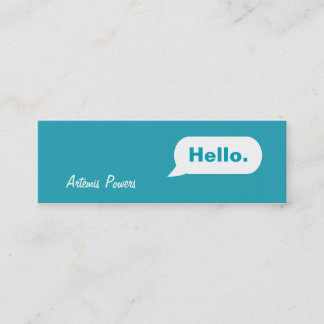 Simple Skinny IM Message Business Card blue