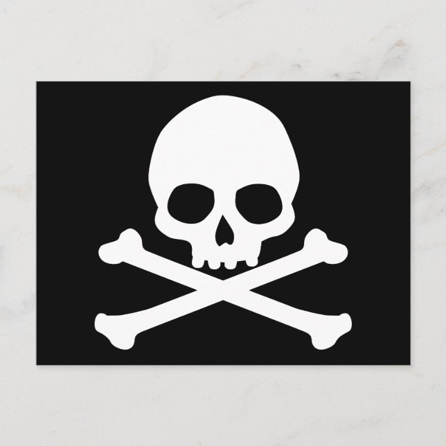Simple Skull and Crossbones Postcard (Front)