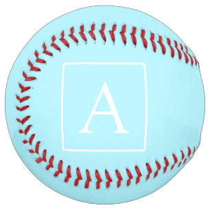 Simple Sky Blue Monogram Softball