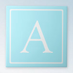 Simple Sky Blue Monogram Tile<br><div class="desc">Thank you for your purchase!</div>