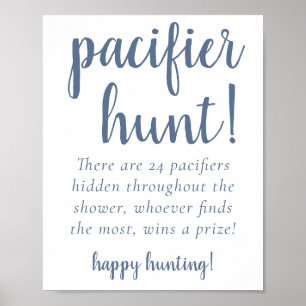 Simple Slate Game Dusty Blue Custom How Many Poster