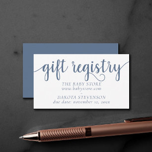 Simple Slate Gift Registry   Dusty Blue Any Event Enclosure Card