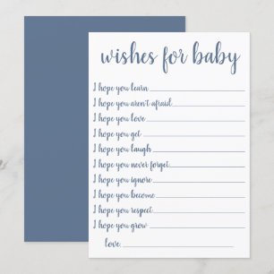 Simple Slate Wishes Dusty Blue Keepsake Card