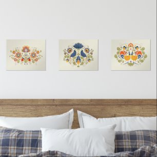 Simple Slavic Folk Flowers Art