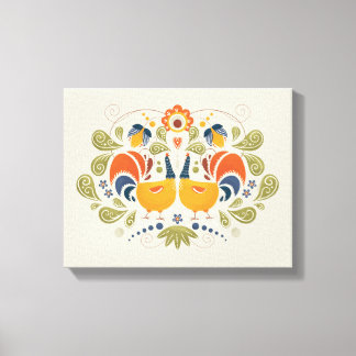 Simple Slavic Folk Rooster Art  Canvas Print