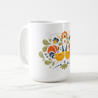 Simple Slavic Folk Rooster Art Coffee Mug