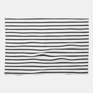 Simple Sleek Black and White Stripes Kitchen Towel