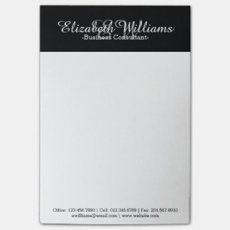 Simple Sleek Black Initial Professional Post-it® Post-it Notes