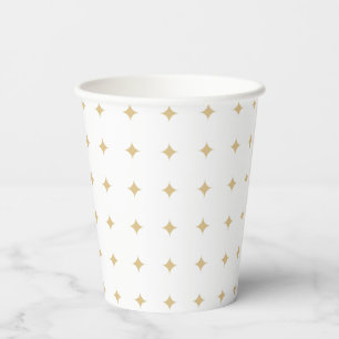 Simple Sleek Golden Stars Pattern Paper Cups