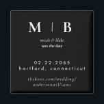 Simple Sleek Monogram B/W Wedding Save the Date II Magnet<br><div class="desc">Contemporary Black and White Monogram Wedding Save the Date Magnet.  Larger Print than original.</div>