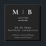 Simple Sleek Monogram B/W Wedding Save the Date II Magnet<br><div class="desc">Contemporary Black and White Monogram Wedding Save the Date Magnet.  Larger Print than original.</div>