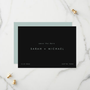 Simple & Sleek Seafoam & Black Save the Date