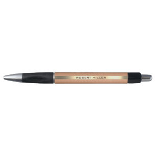 Simple slick copper brown & gold metallic texture pen