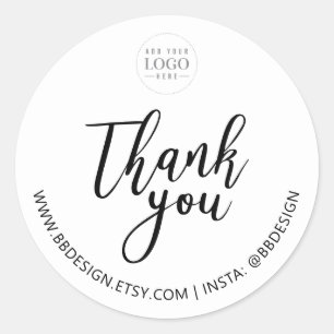Simple Small Business Logo Thank you sticker
