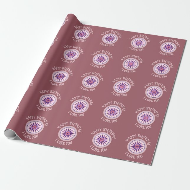 SIMPLE SMART BIRTHDAY WRAPPING PAPER (Unrolled)