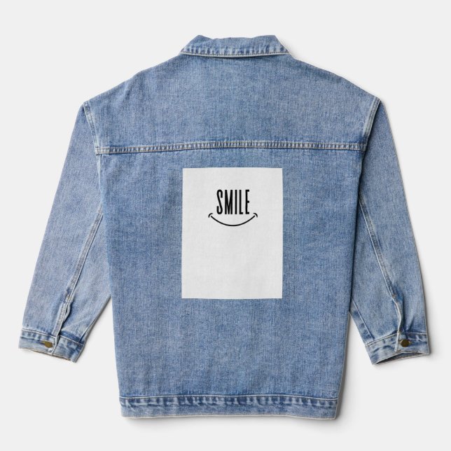 Simple smile denim jacket (Back)