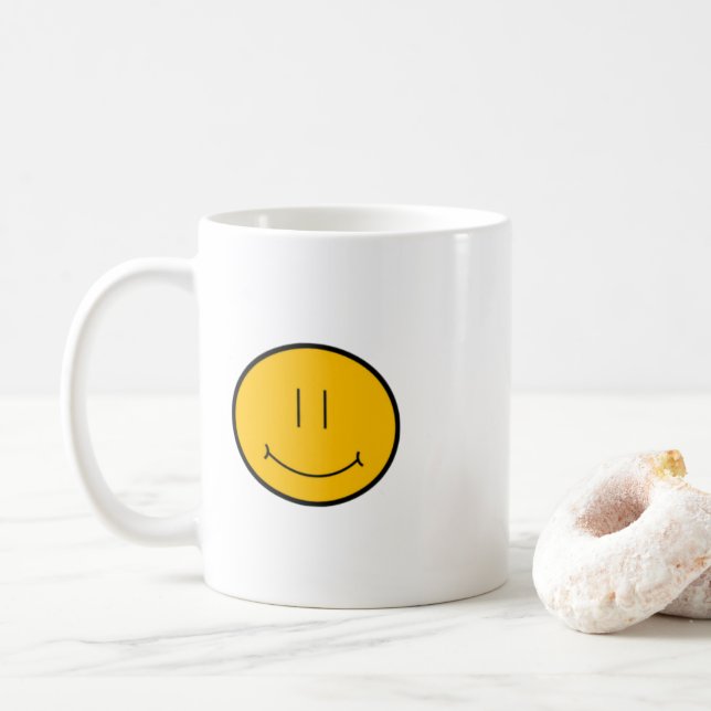 Simple Smile Face Coffee Mug (With Donut)