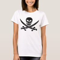 Simple Smiling Pirate Skull with Crossed Swords