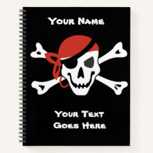 Simple Smiling Pirate Skull with Red Bandanna
