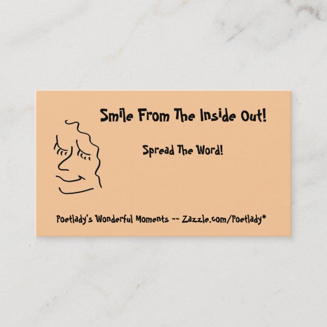 Simple Smiling Profile Business Card (Front)