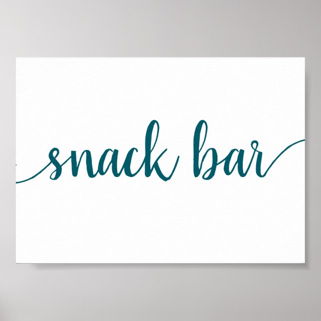 Simple Snack Bar | Teal Aqua Any Event Sign (Front)