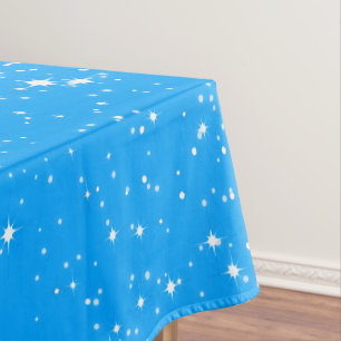Simple Snow and Stars on LIGHT BLUE or Your Colour Tablecloth
