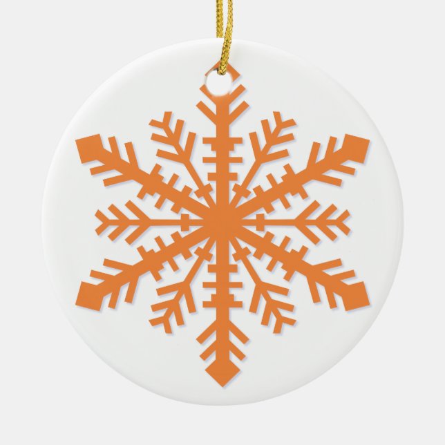Simple Snowflake Ceramic Ornament (Front)