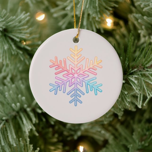 Simple Snowflake Ceramic Ornament (Tree)