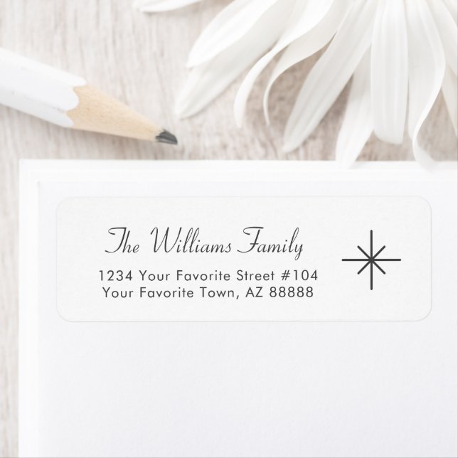 Simple Snowflake Elegant Family Adresse de retour (En situation)