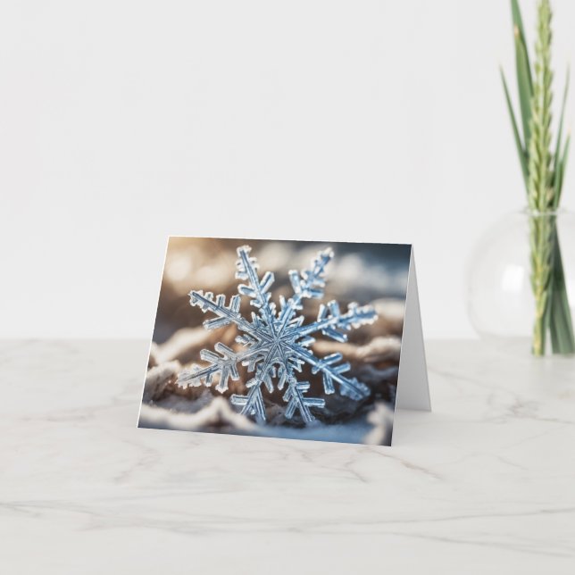 Simple Snowflake Holiday Card (Front)
