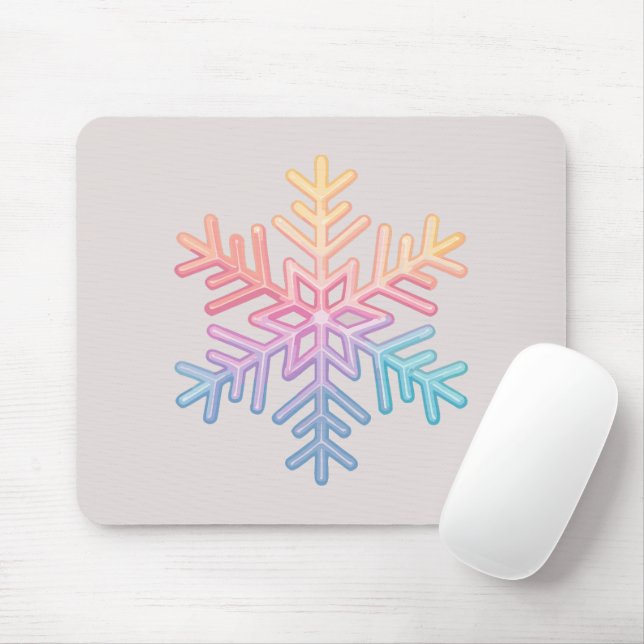 Simple Snowflake Mouse Pad (With Mouse)