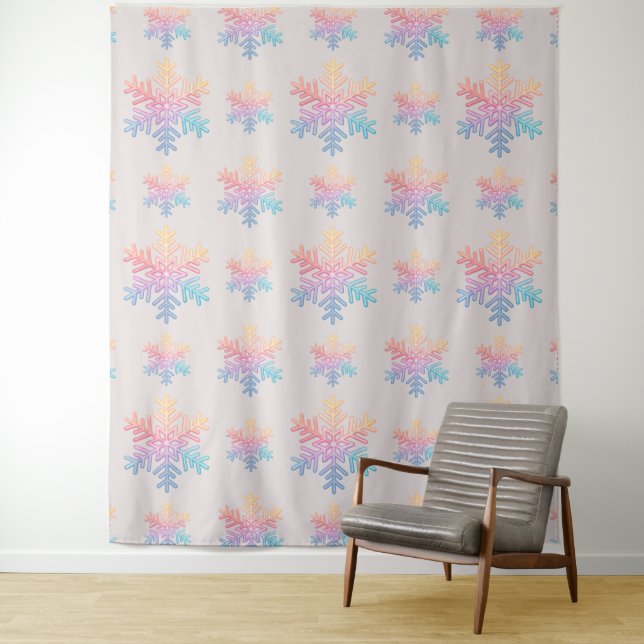 Simple Snowflake Photo Backdrop Tapestry (In Situ)