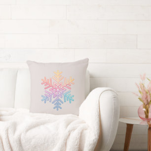Simple Snowflake Throw Pillow