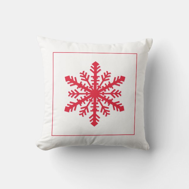 Simple Snowflake Throw Pillow (Front)