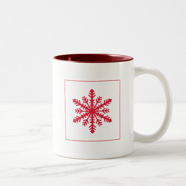 Simple Snowflake Two-Tone Coffee Mug (Right)