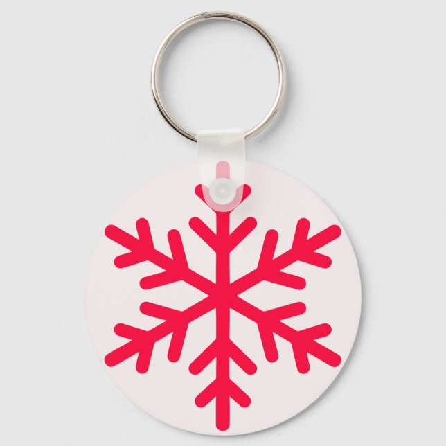 Simple Snowflake, Winter Minimalist  Keychain (Front)
