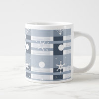 Simple Snowflakes Blue Plaid