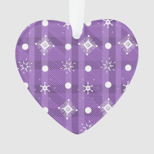 Simple Snowflakes Purple Plaid Pattern Ornament