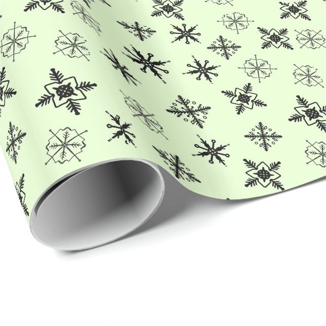 Simple Snowflakes Xmas Wrapping Paper (Roll Corner)