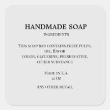 simple soap small business ingredient product labe