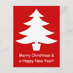 Simple sober Christmas tree icon postcards