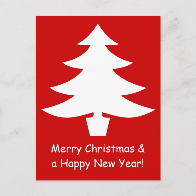 Simple sober Christmas tree icon postcards (Front)