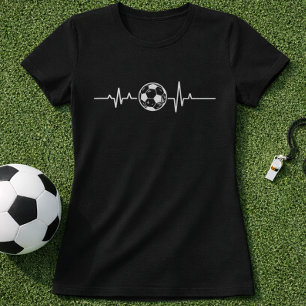 Simple Soccer Heartbeat; Football Pulse Graphic T-Shirt