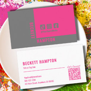 Simple Social Media QR Code Business Card